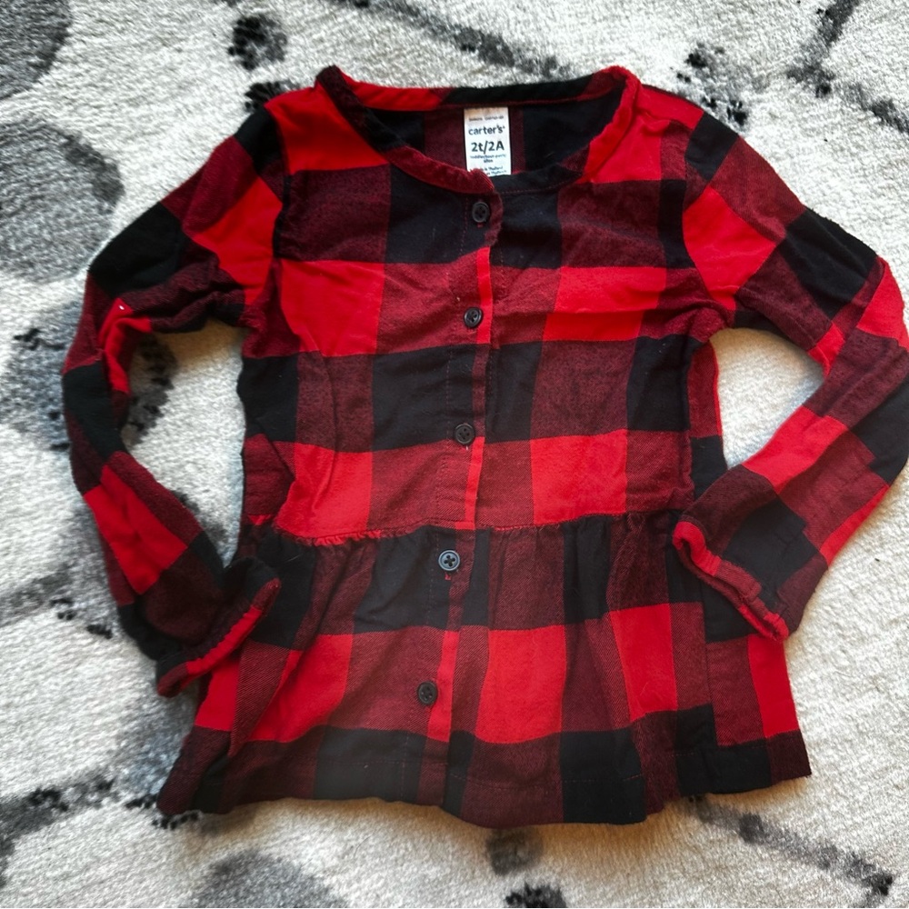 Buffalo plaid tunic flannel  2T